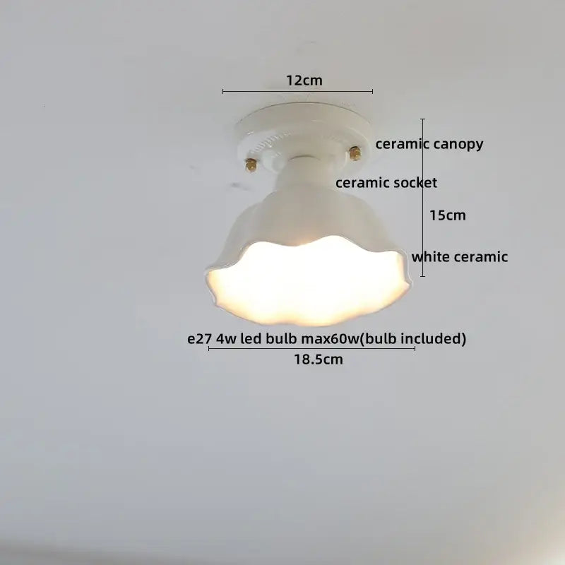 Cream Ceramic Ceiling Light