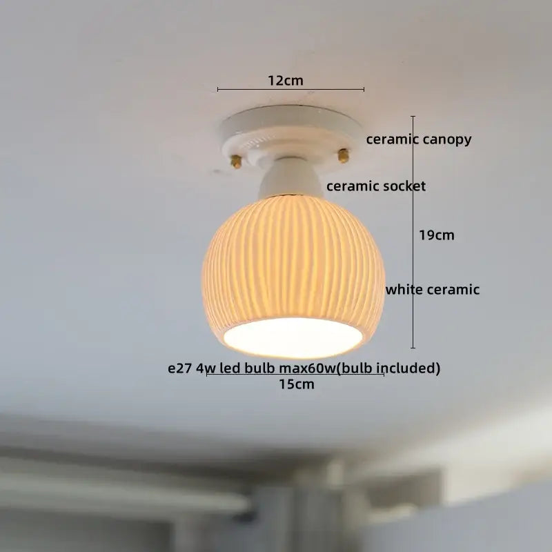 Cream Ceramic Ceiling Light