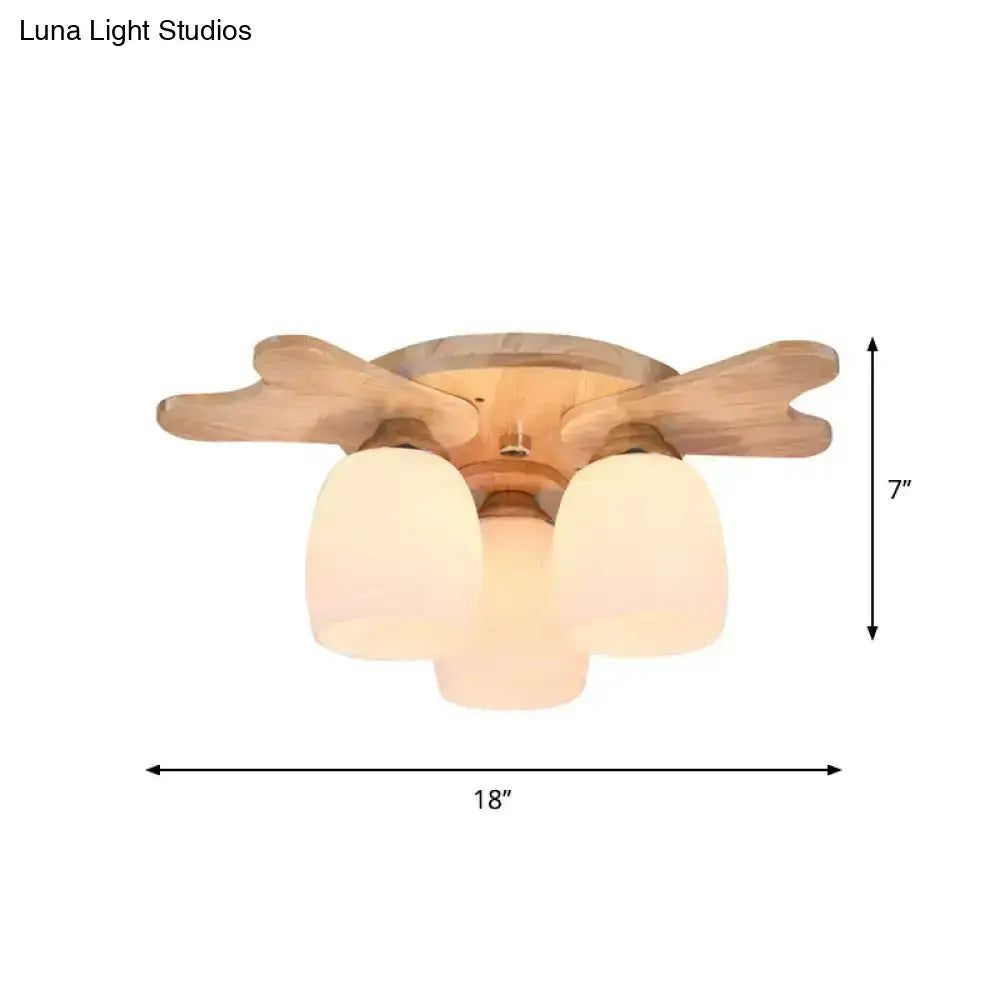 Cream Glass Bell Ceiling Light