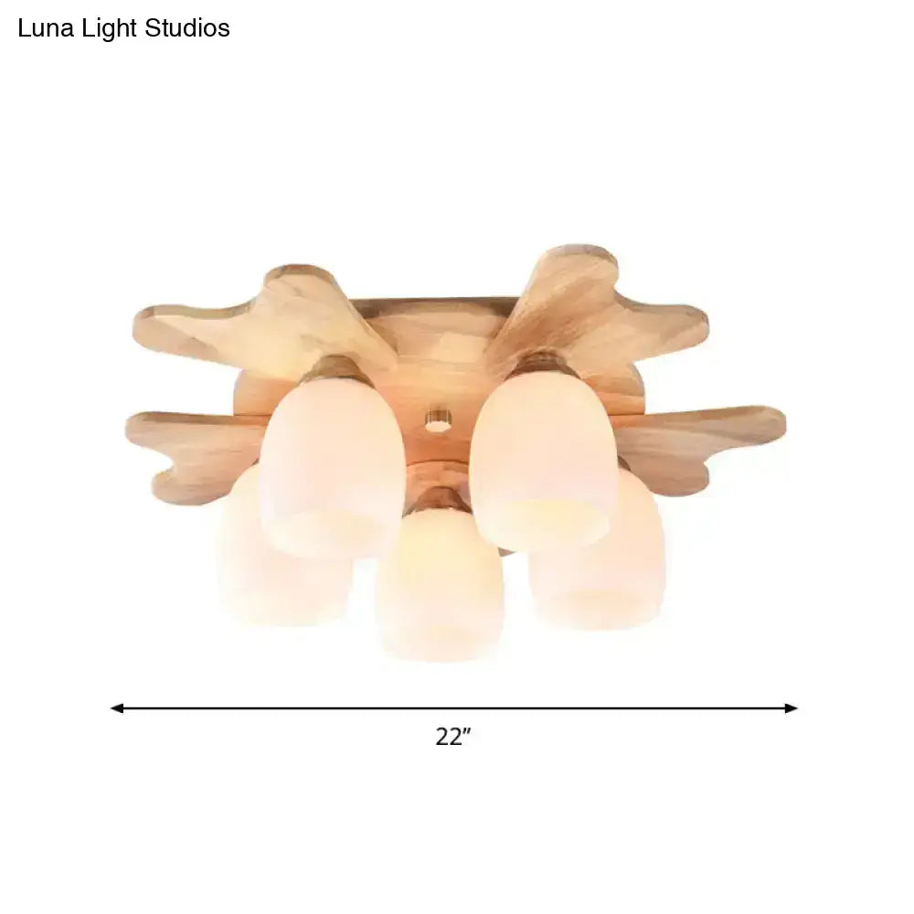 Cream Glass Bell Ceiling Light