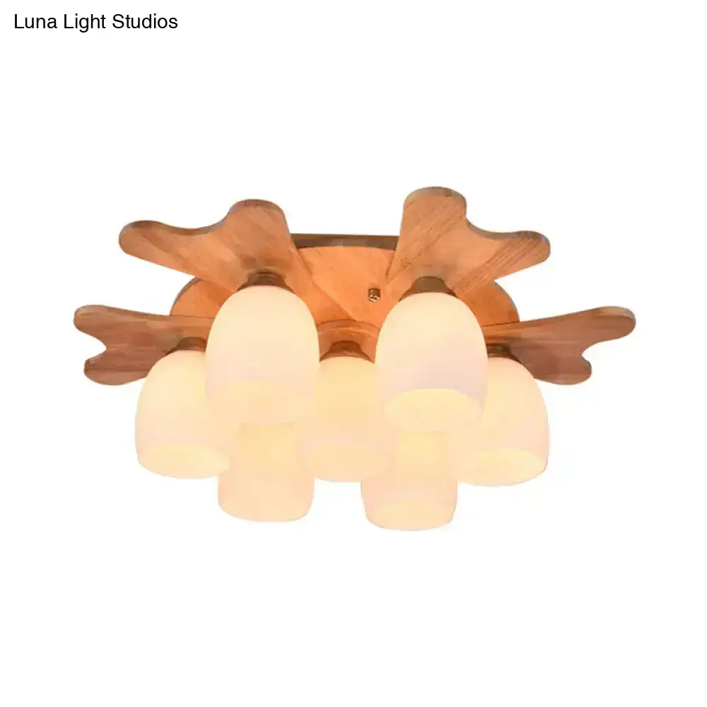 Cream Glass Bell Ceiling Light