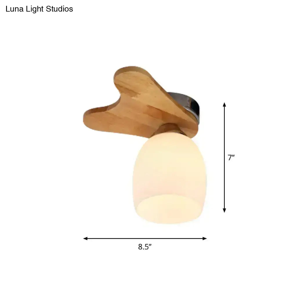 Cream Glass Bell Ceiling Light
