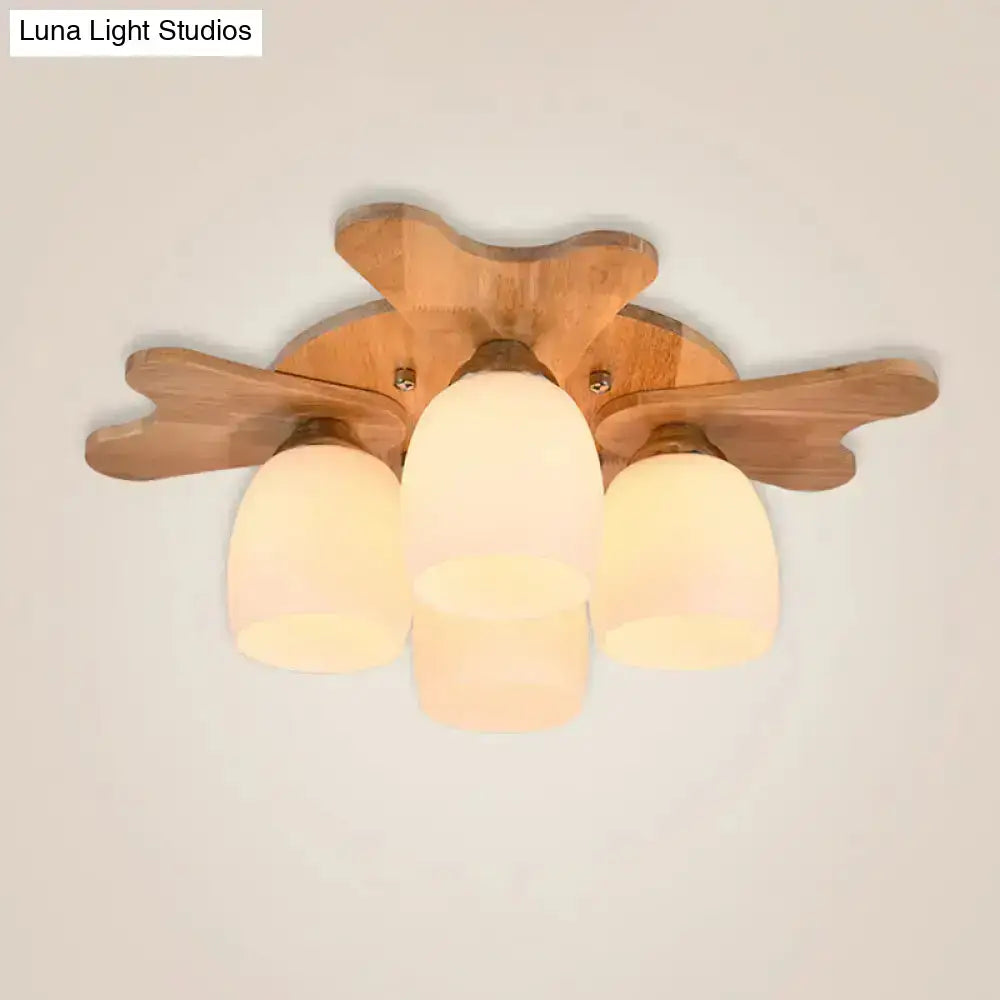 Cream Glass Bell Ceiling Light