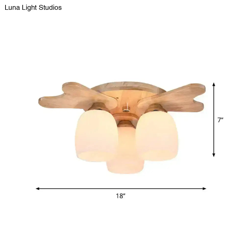 Cream Glass Bell Ceiling Light