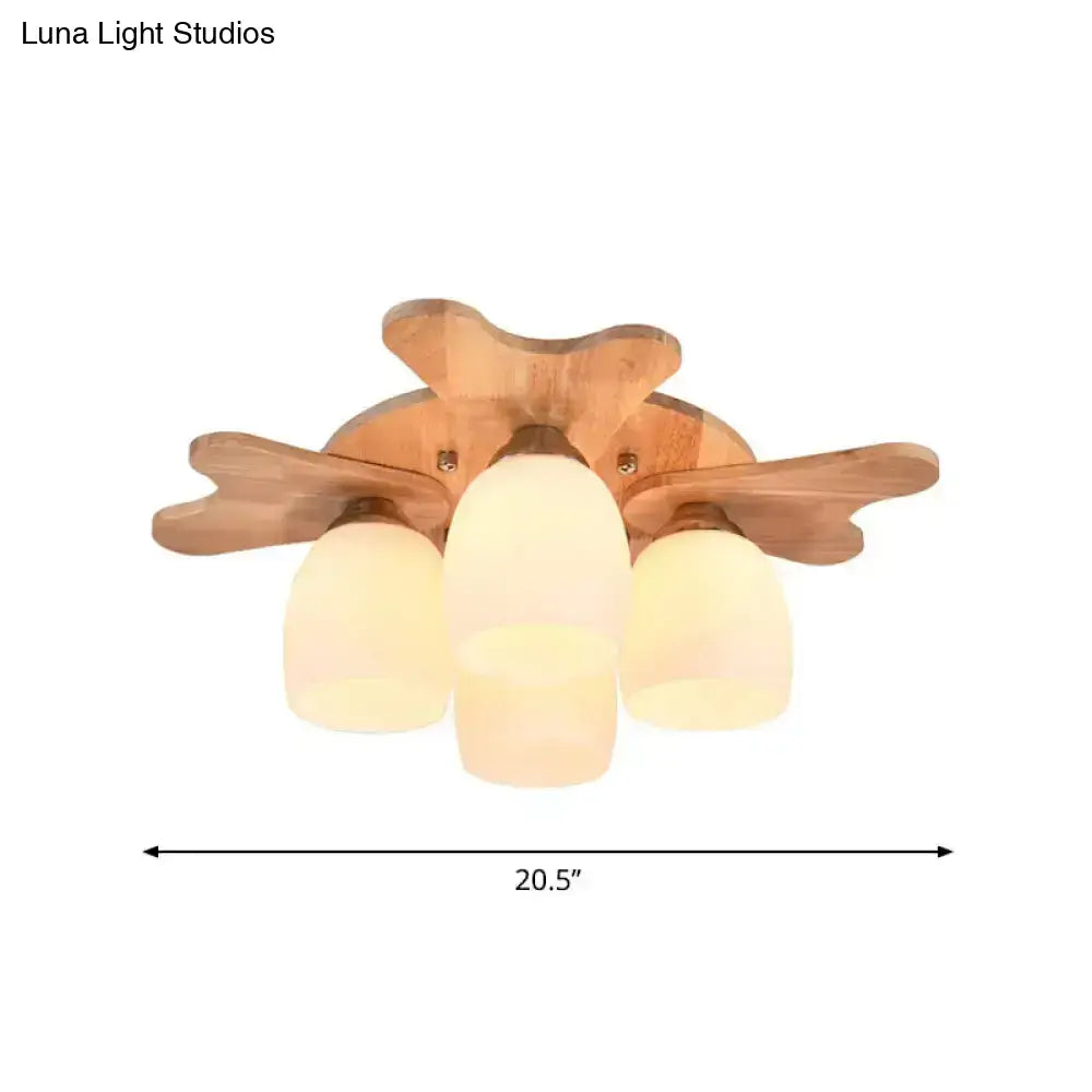 Cream Glass Bell Ceiling Light