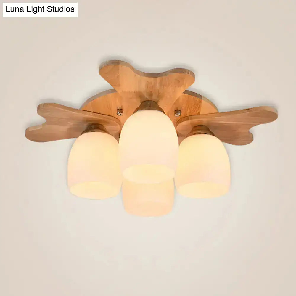 Cream Glass Bell Ceiling Light