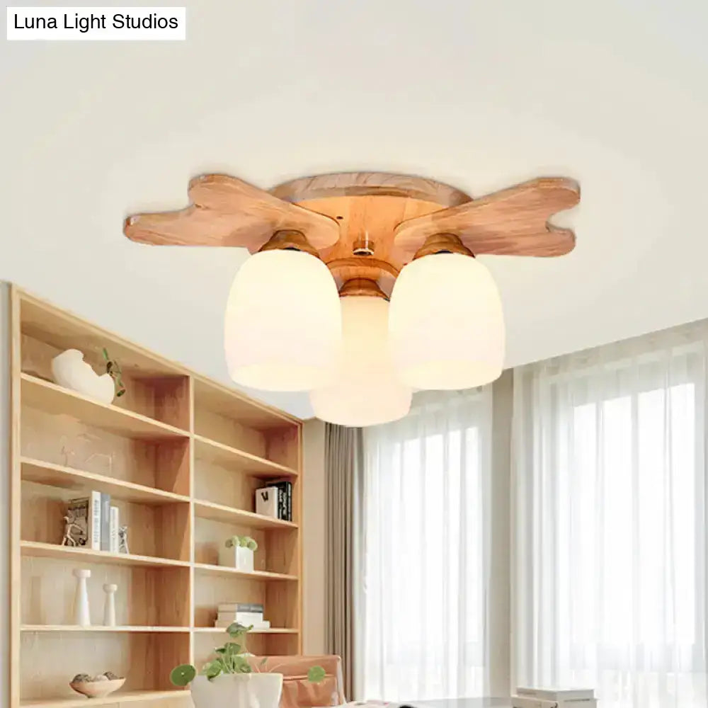 Cream Glass Bell Ceiling Light