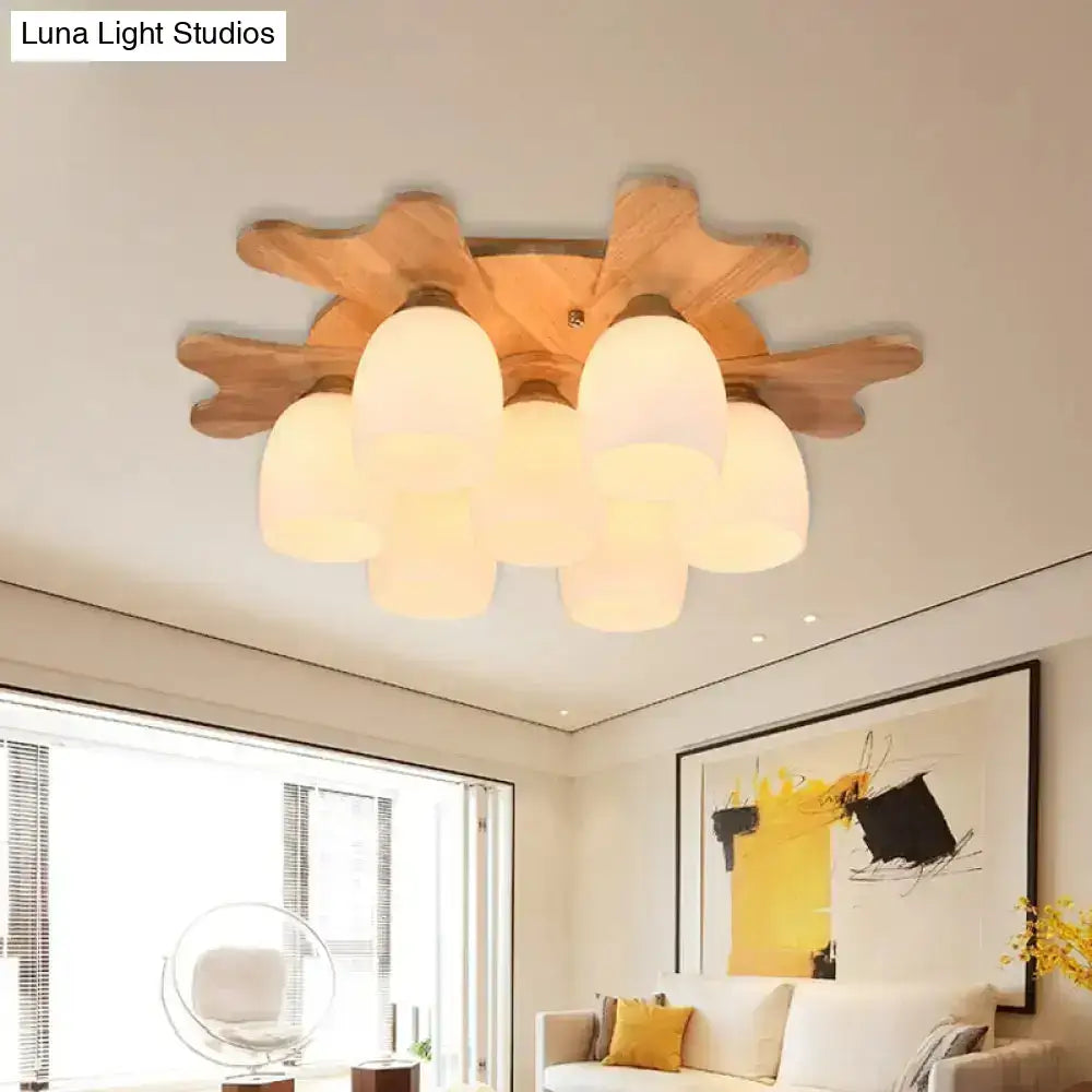 Cream Glass Bell Ceiling Light
