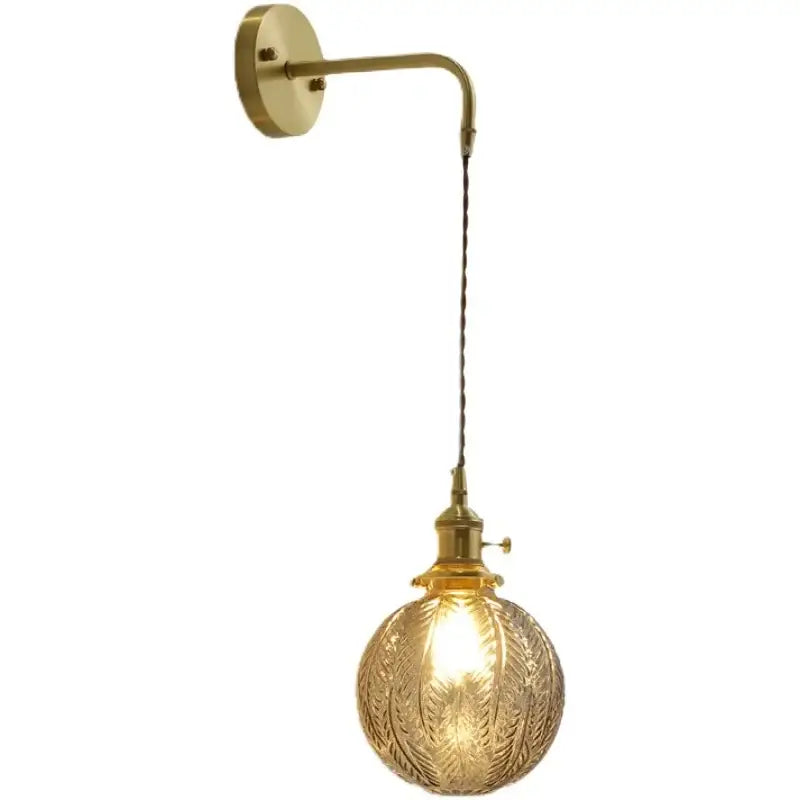 Gold Etched Glass Wall Lamp