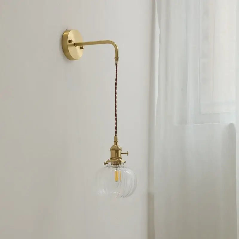 Gold Etched Glass Wall Lamp