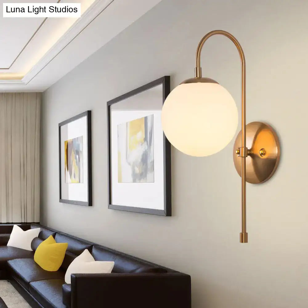 Gold Milky Glass Industrial Wall Sconce