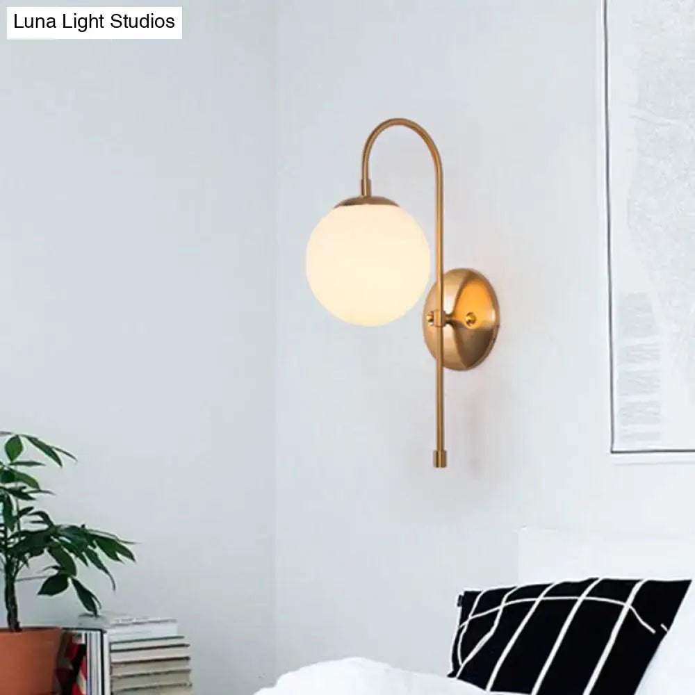 Gold Milky Glass Industrial Wall Sconce
