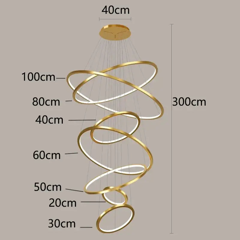 Gold Spiral Ring Chandelier