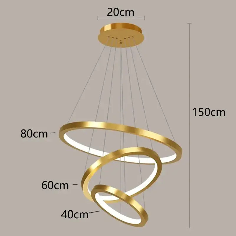Gold Spiral Ring Chandelier