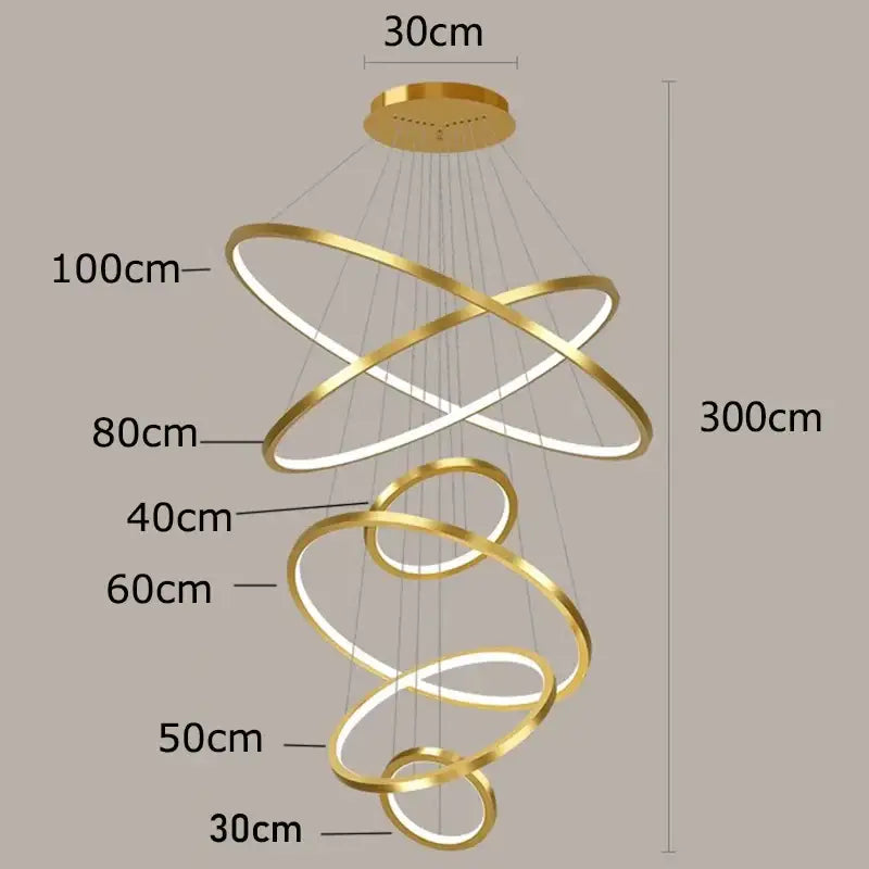 Gold Spiral Ring Chandelier