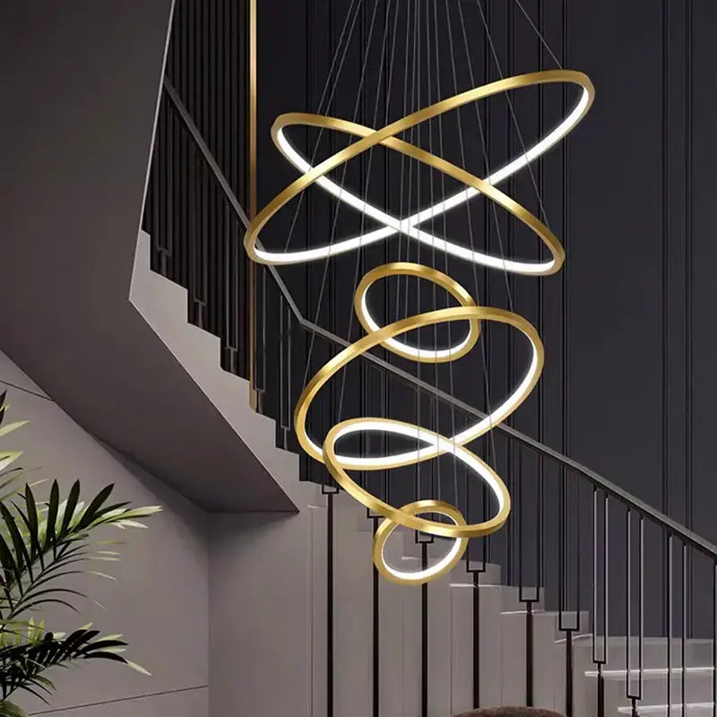 Gold Spiral Ring Chandelier