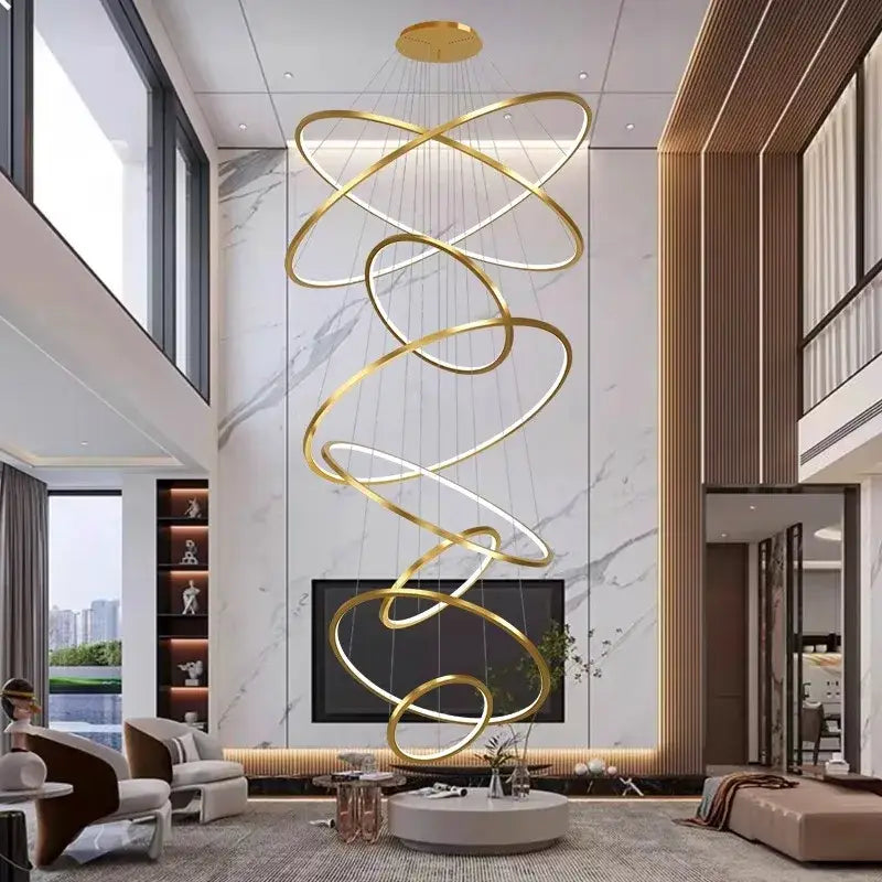 Gold Spiral Ring Chandelier