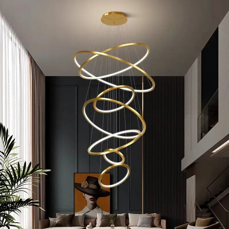 Gold Spiral Ring Chandelier