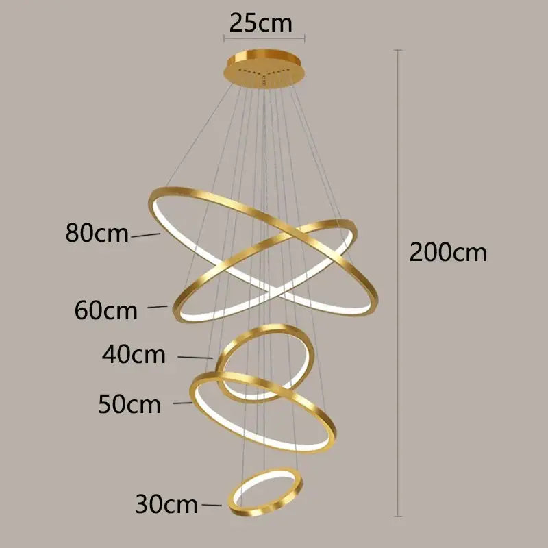 Gold Spiral Ring Chandelier