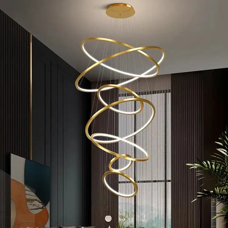 Gold Spiral Ring Chandelier