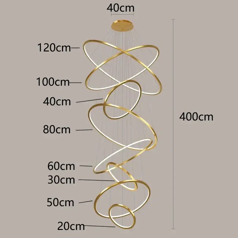 Gold Spiral Ring Chandelier