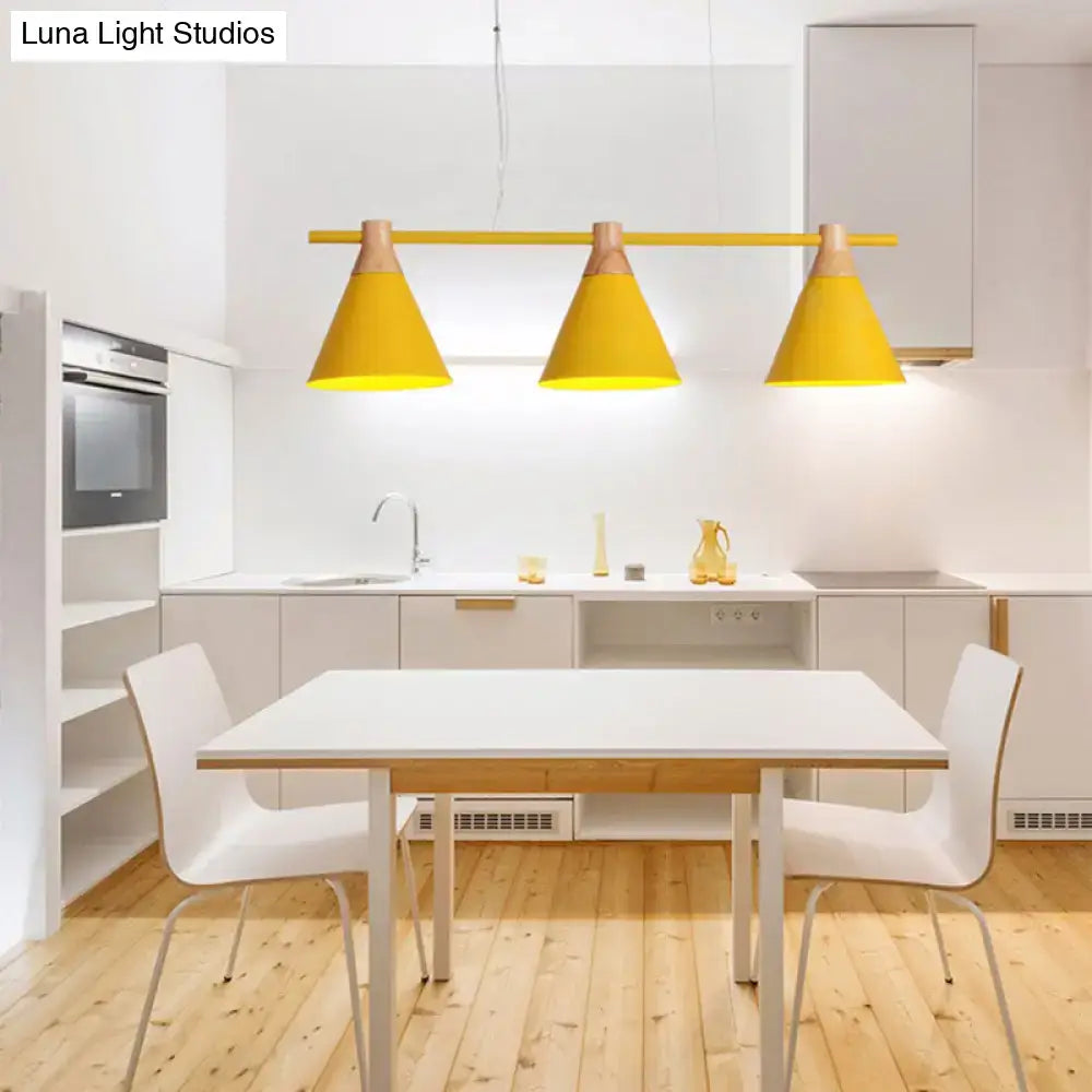 Metal Triple Cone Chandelier
