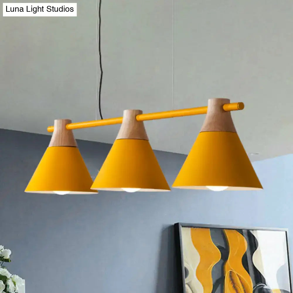 Metal Triple Cone Chandelier