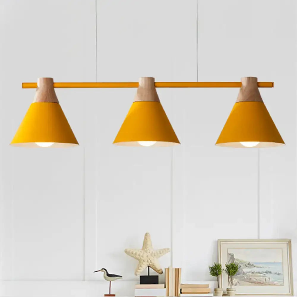 Metal Triple Cone Chandelier