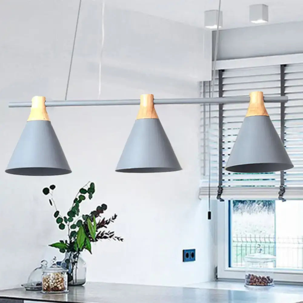Metal Triple Cone Chandelier