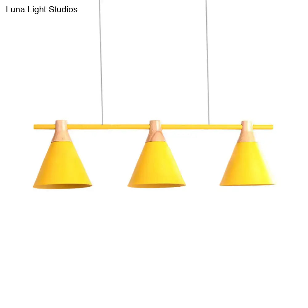 Metal Triple Cone Chandelier