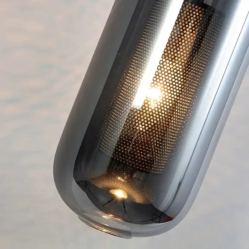 Brass Smoke Grey Glass Nordic Wall Lamp