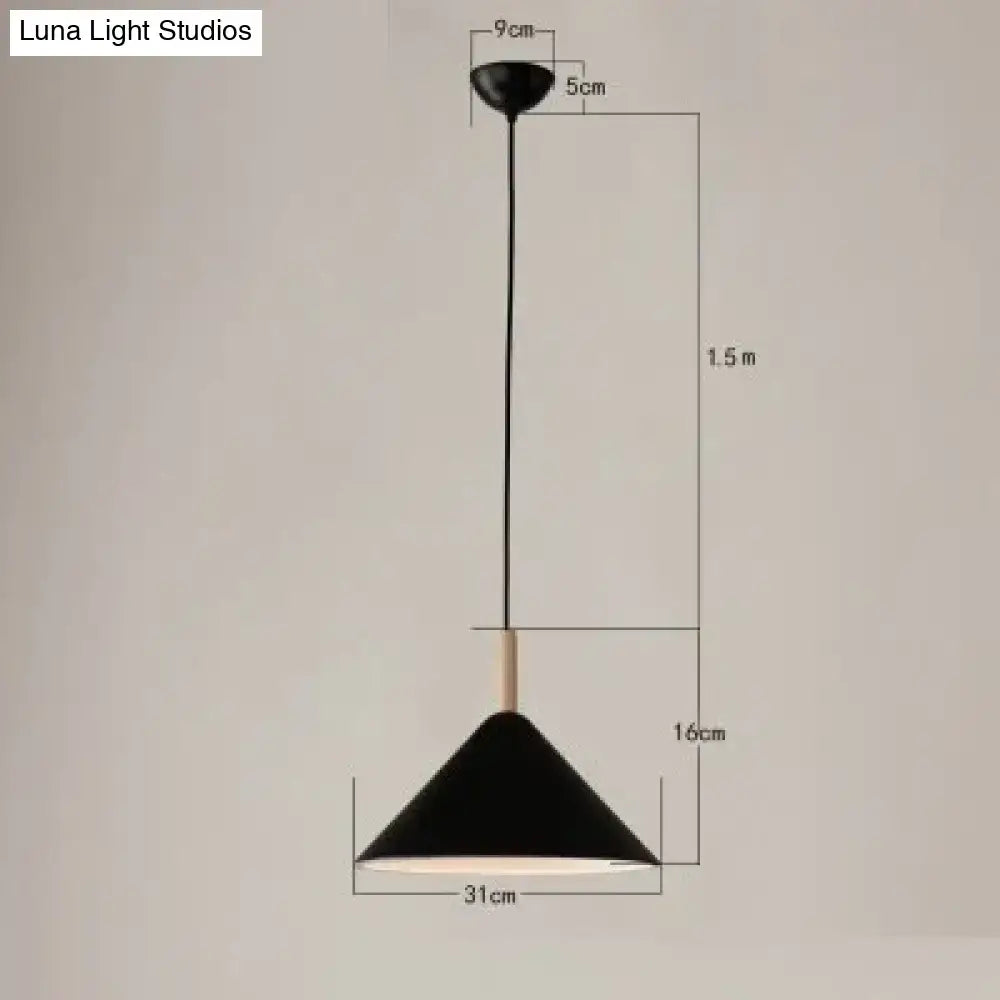 Matte Black Conical Pendant