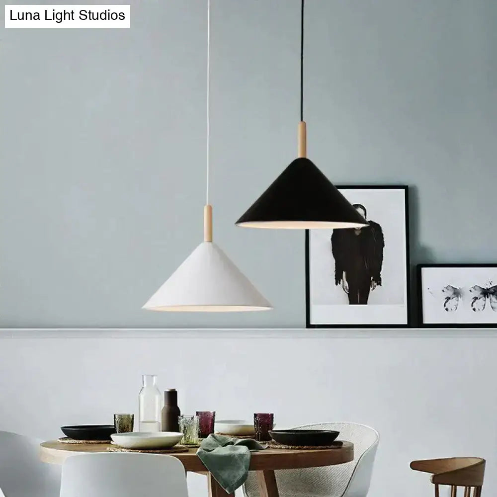 Matte Black Conical Pendant