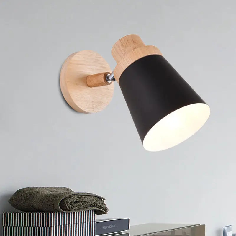 Gray Wood Coolie Wall Light