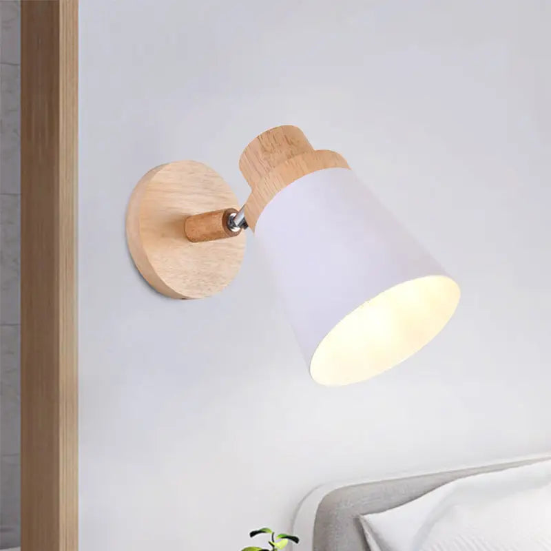 Gray Wood Coolie Wall Light
