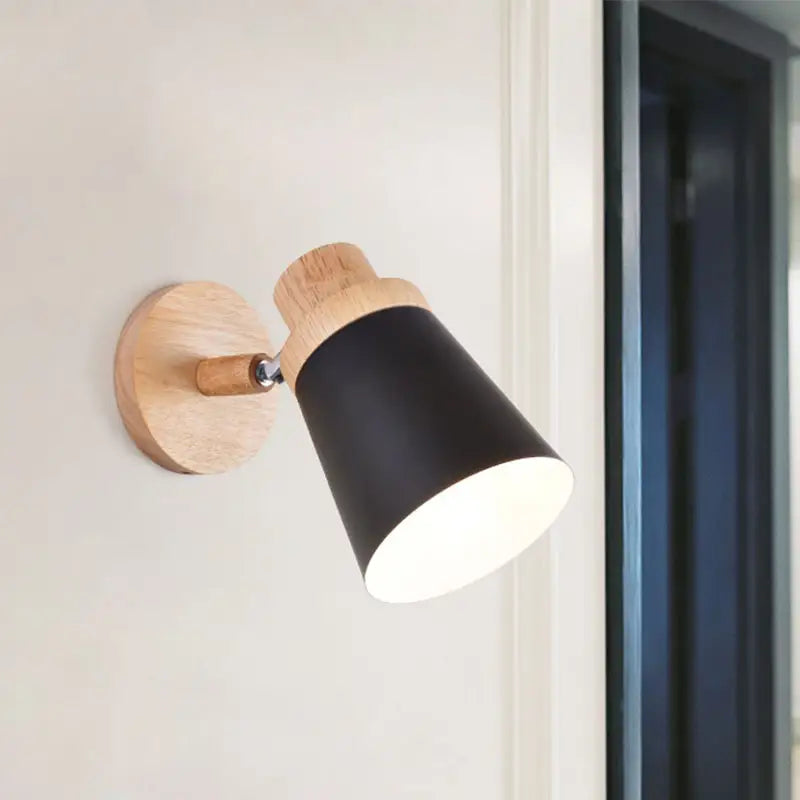 Gray Wood Coolie Wall Light