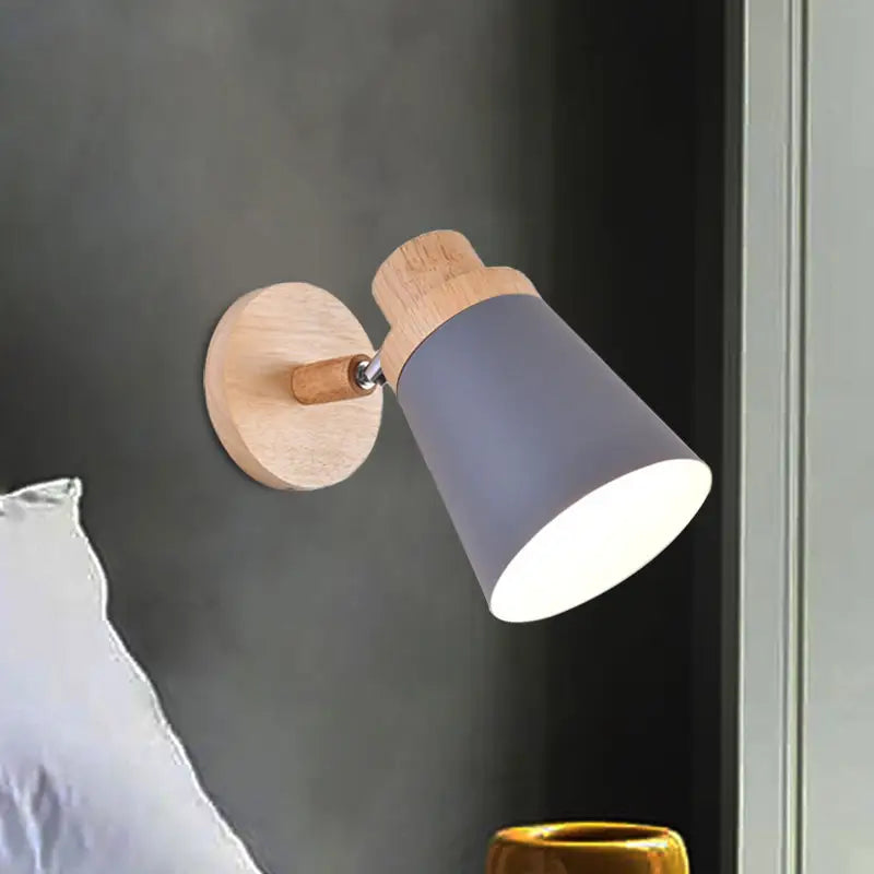 Gray Wood Coolie Wall Light