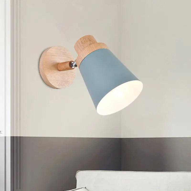 Gray Wood Coolie Wall Light