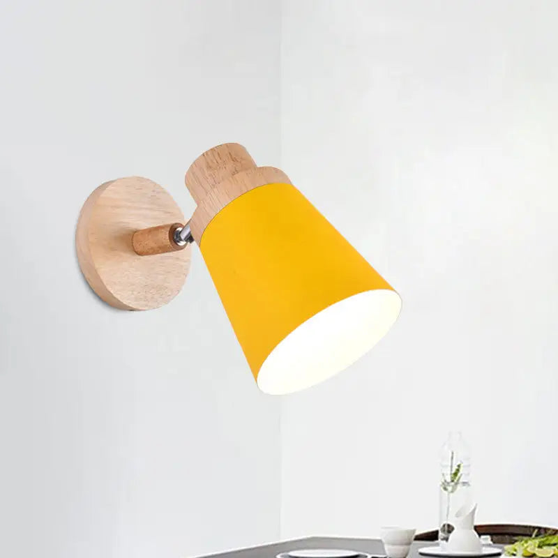 Gray Wood Coolie Wall Light