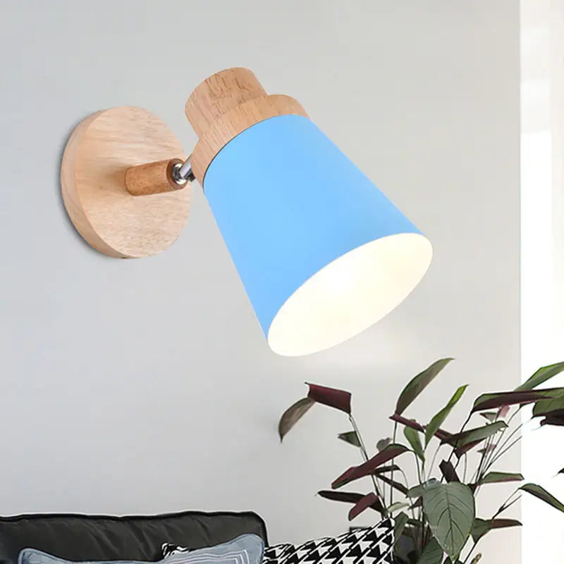 Gray Wood Coolie Wall Light