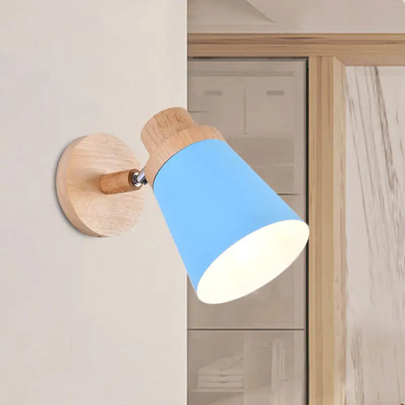 Gray Wood Coolie Wall Light