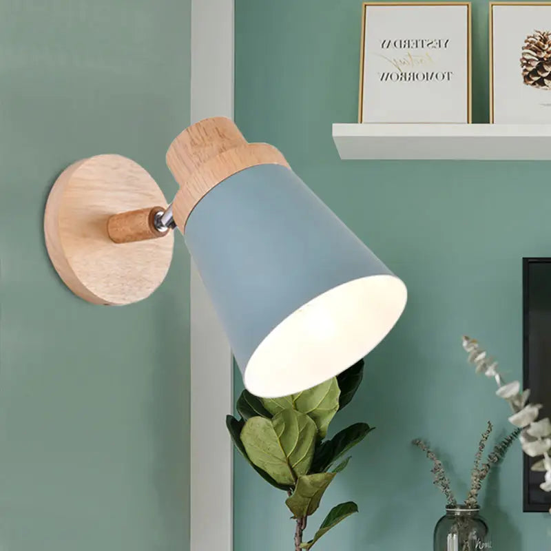 Gray Wood Coolie Wall Light