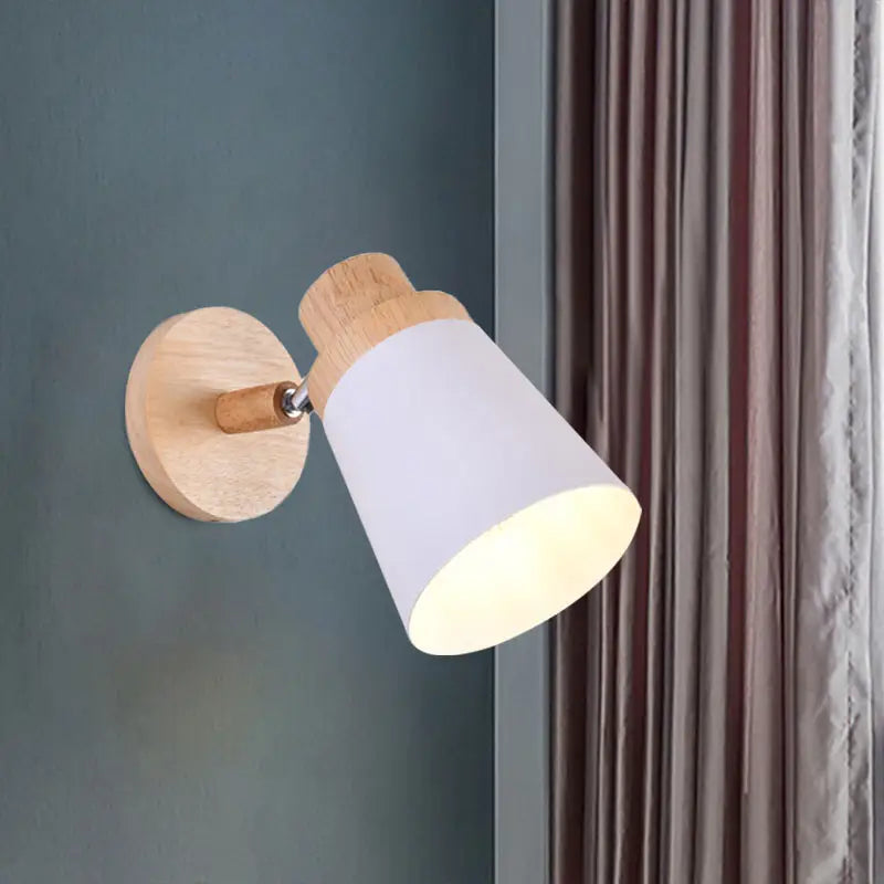 Gray Wood Coolie Wall Light