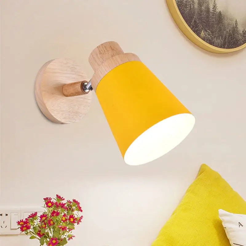 Gray Wood Coolie Wall Light