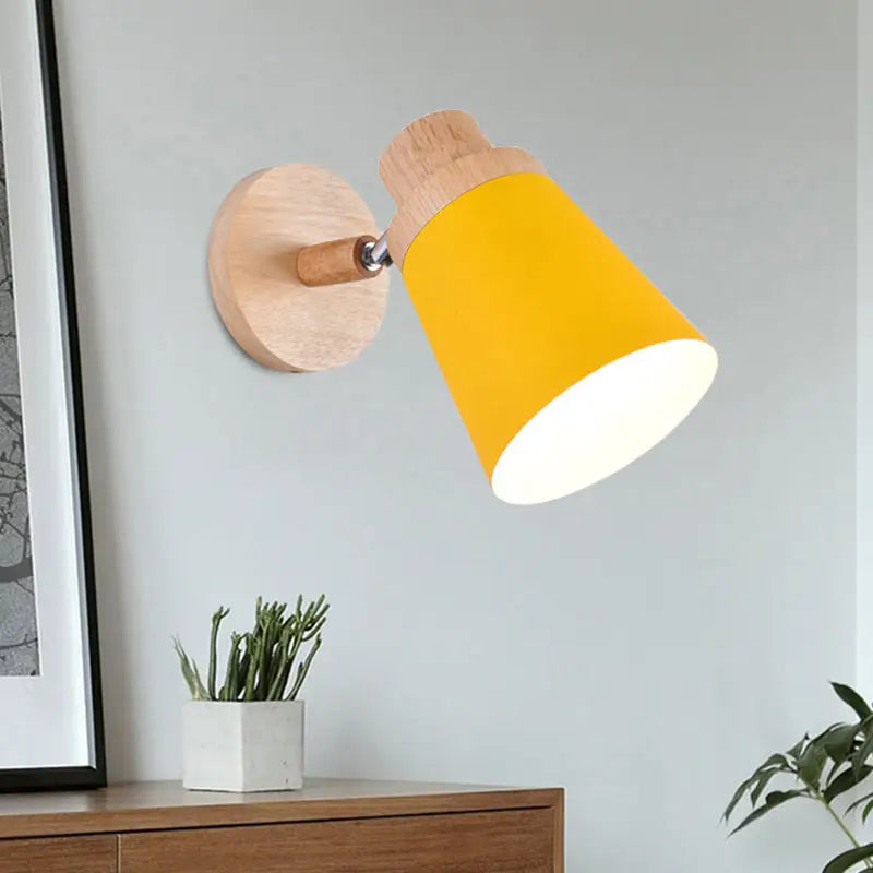 Gray Wood Coolie Wall Light