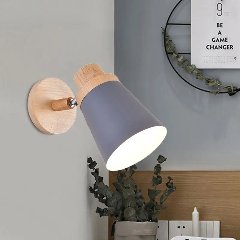Gray Wood Coolie Wall Light