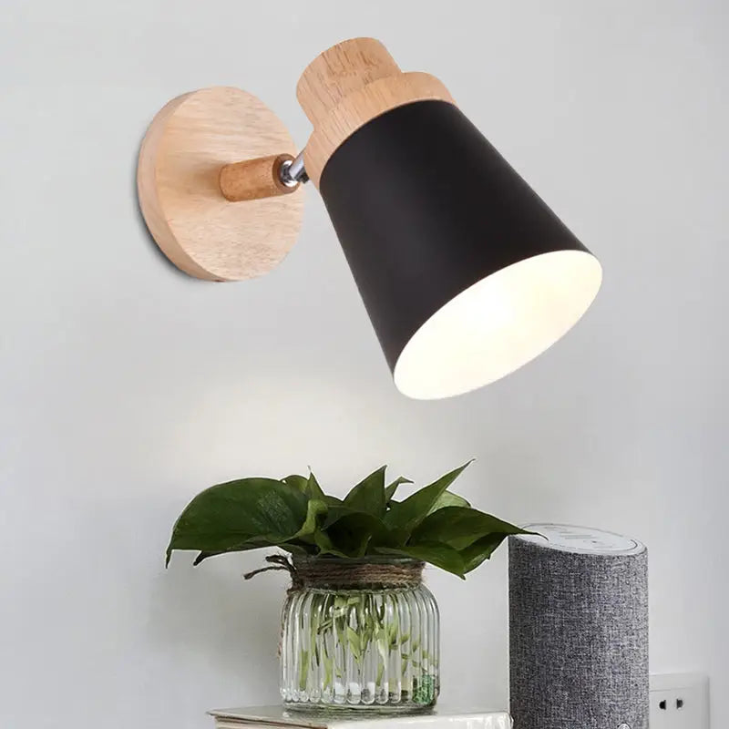 Gray Wood Coolie Wall Light