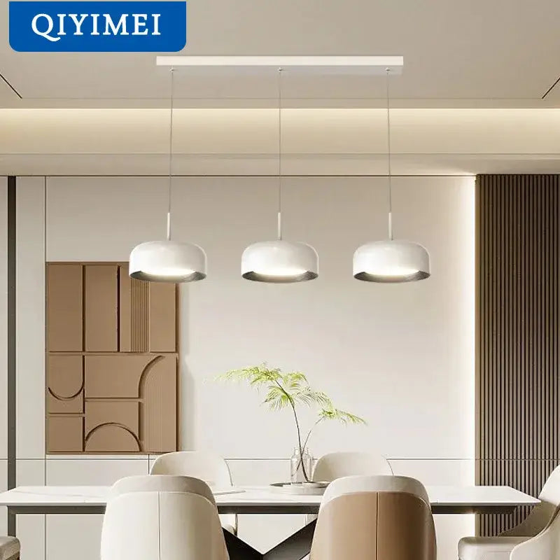 White Circular Dining Chandelier