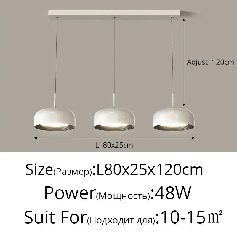 White Circular Dining Chandelier