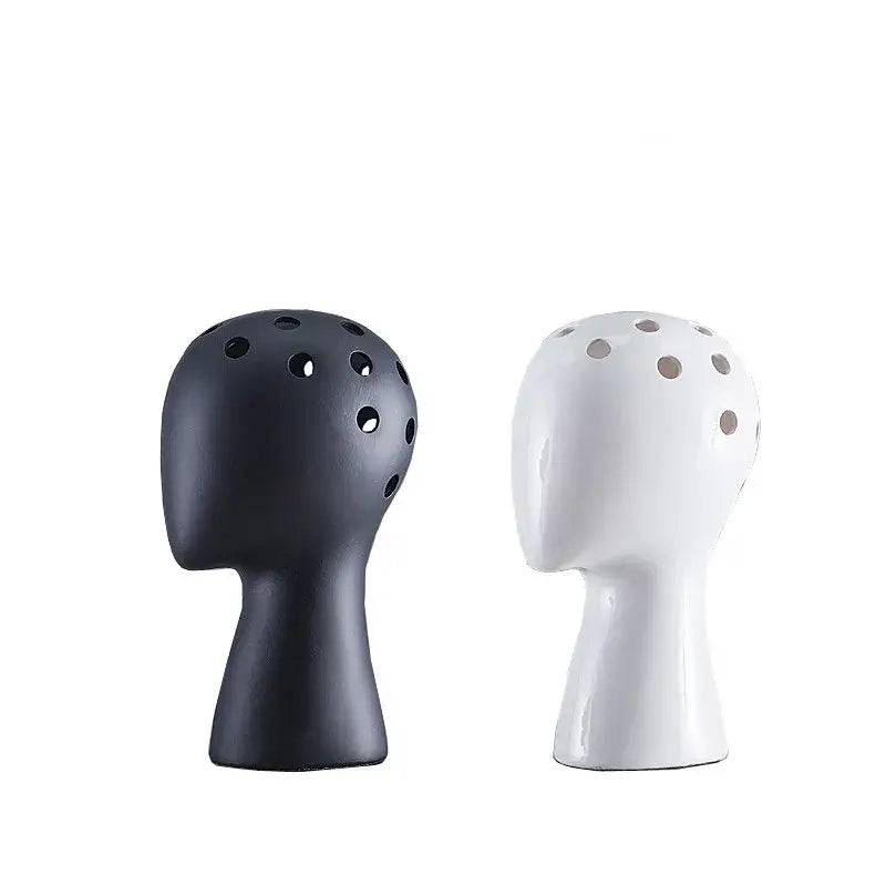White Ceramic Head Vase for Nordic Tabletop Decor